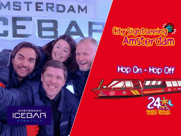 Amsterdam: 24-Hour Hop-On Hop-Off Boat and XtraCold Icebar - Choosing Your Boat Line: Red, Green, and Blue (Season Rules)