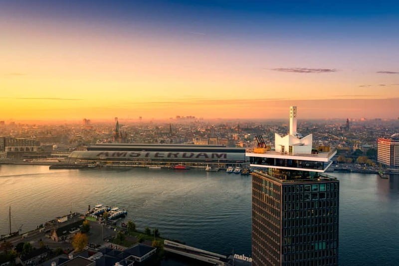 Amsterdam: A'DAM Lookout with Revolving Restaurant Moon - Entering A’DAM Lookout at the IJ River