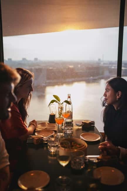 Amsterdam: A'DAM Lookout with Revolving Restaurant Moon - The observation deck view: canals, port, and the Dutch polder look