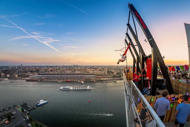 Amsterdam: A'DAM Lookout with Revolving Restaurant Moon - Restaurant Moon on the 19th floor: revolving fine dining, menu choices, and portion reality
