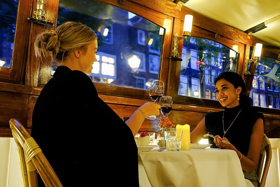 Amsterdam: Luxury Saloon Boat Cruise with 3-Course Dinner - Inside a heated saloon boat: the comfort upgrade that changes everything