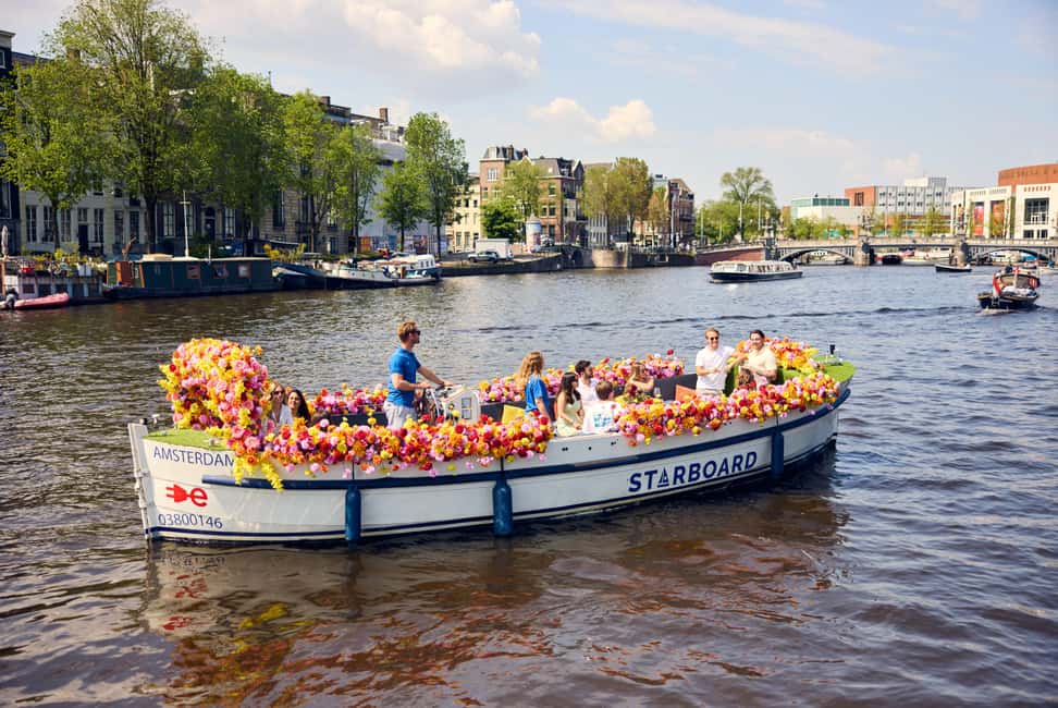 Amsterdam: The Original Flower Boat with Local Guide and Bar - The route: your stop-by-stop tour of Amsterdam by flowers and bridges